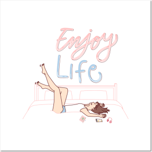 Enjoy life, simple design Posters and Art